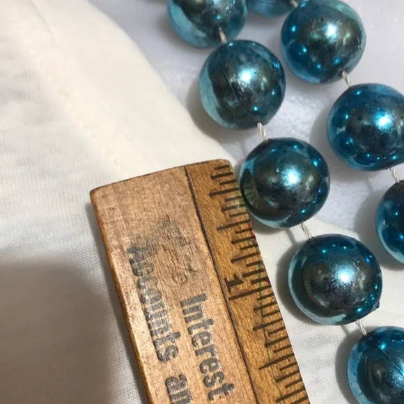 Blue Plastic Bead Costume Necklace Mardi Gras - Picture 5 of 5